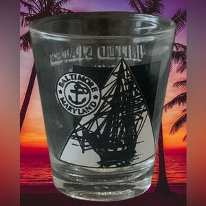 Pre Owned Shot Glass Shotglass United States Frigate Constellation Baltimore MD